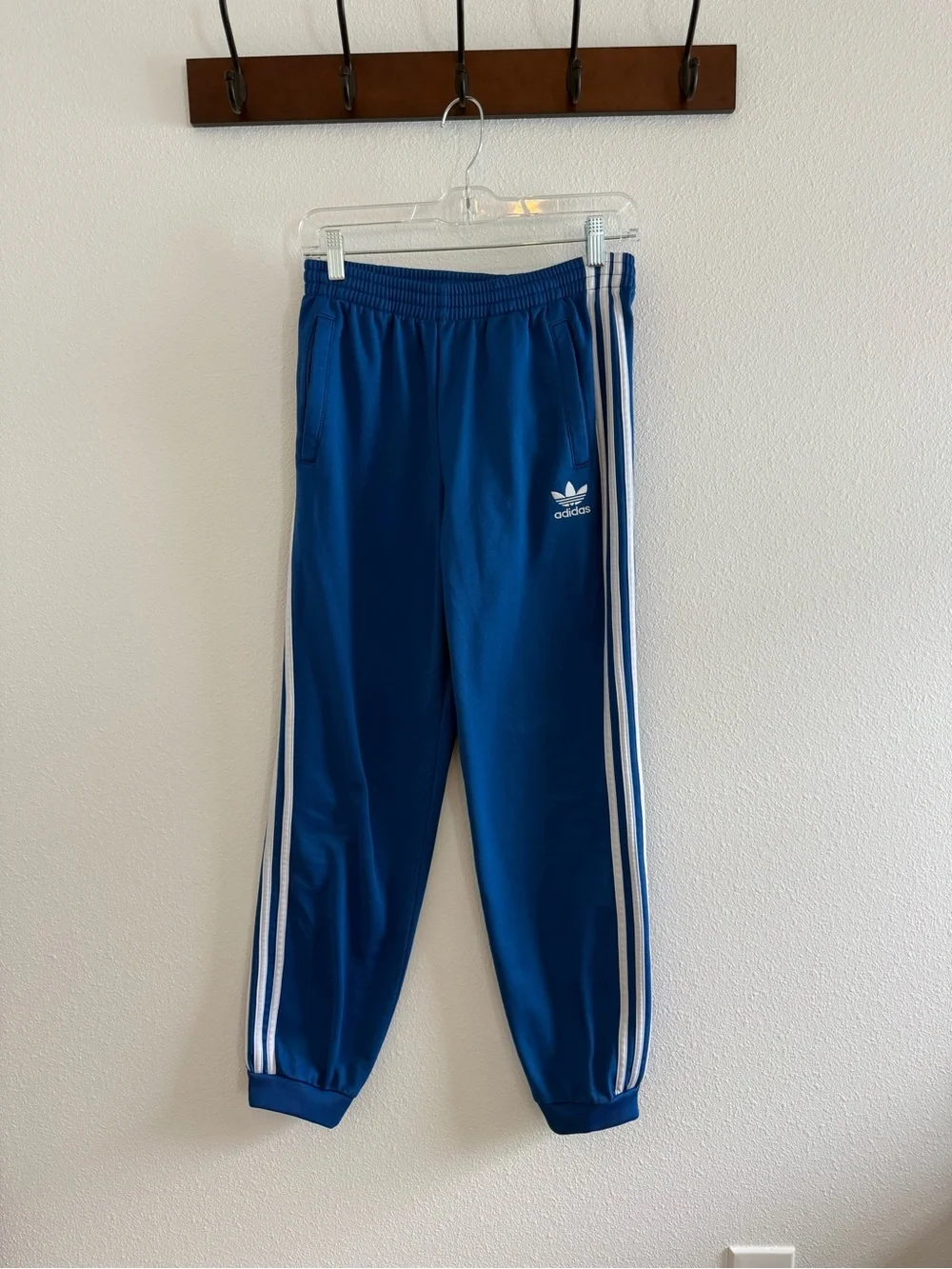 Adidas Originals 3-Stripe Cuffed Track Pants - Blue - Size KIDS Large